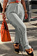 White Grey Casual New Tassel Split Plain Pants DN8648-3