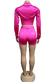 Rose Red Euramerican Pure Color Fashion Shorts Sets XZ3244-1
