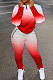Red Women's Positioning Printing Stand Collar Pants Sets YSH86275-2