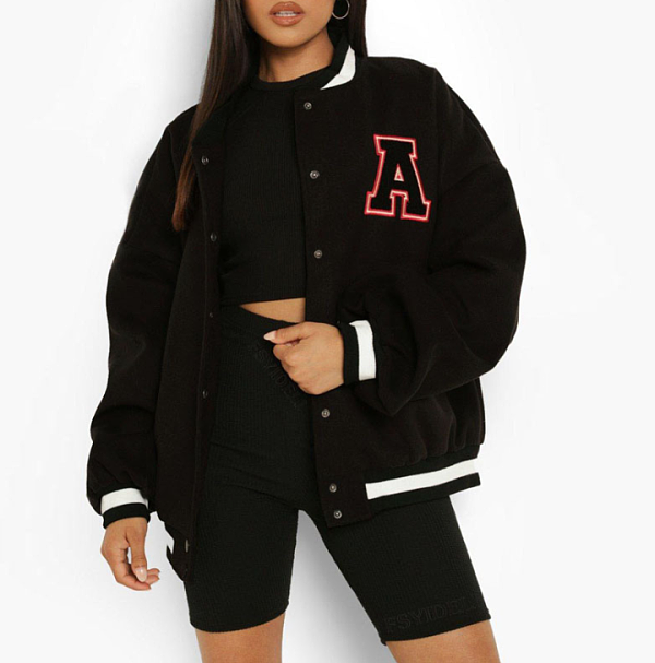 Black Baseball Uniform Velvet Thick Coat HYDL2579-5