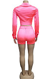Neon Green Euramerican Pure Color Fashion Shorts Sets XZ3244-2