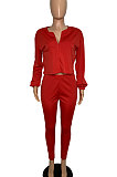 Khaki Casual Solid Long Sleeve Plus Size Women Sporty Pants Sets LML128-11