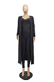 Black Wholesale Women's Condole Belt Strapless Jumpsuits+Cardigan Long Coat MTY6590-1
