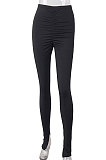 Red Euramerican Women's Tight Hip Ruffle Joker Leggings Long Pants HJJ20120-4