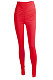 Red Euramerican Women's Tight Hip Ruffle Joker Leggings Long Pants HJJ20120-4