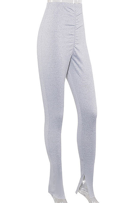 Black Euramerican Women's Tight Hip Ruffle Joker Leggings Long Pants HJJ20120-2