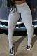 Gray Euramerican Women's Tight Hip Ruffle Joker Leggings Long Pants HJJ20120-1