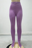 Red Euramerican Women's Tight Hip Ruffle Joker Leggings Long Pants HJJ20120-4
