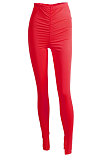 Gray Euramerican Women's Tight Hip Ruffle Joker Leggings Long Pants HJJ20120-1
