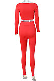 Olive Green Women Fashion Solid Color Long Sleeve Square Neck High Waist Long Pants Sets WMDZ834-4