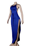 Black Sexy Euramerican Condole Belt Bandage Backless Split Long Dress K2003-3