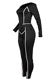 New Autumn Winter Casual Long Sleeve Square Neck Tops Skinny Pants Sport Suit MD457
