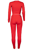 New Autumn Winter Casual Long Sleeve Square Neck Tops Skinny Pants Sport Suit MD457