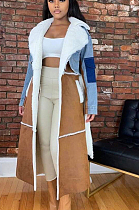 Patchwork Fleece Long Jacket