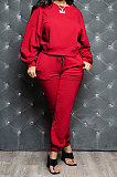 Women's Solid Color Thick Long Sleeve Loose Pants Sets AL196