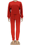 Women's Solid Color Thick Long Sleeve Loose Pants Sets AL196