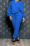 Women's Solid Color Thick Long Sleeve Loose Pants Sets AL196