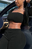 Women Trendy Pure Color Korea Velvet Tank Hoodie Zipper Three Pieces YS528