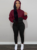 Euramerican Woemn Hoodie Spliced Sport Pants Sets YSH86284