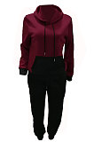Euramerican Woemn Hoodie Spliced Sport Pants Sets YSH86284