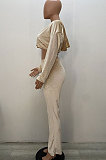 Women Trendy Pure Color Korea Velvet Tank Hoodie Zipper Three Pieces YS528