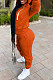 Euramerican Women Pure Color Cardigan Hoodie Zipper Sport Pants Sets ED1104