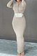 Casual Simple Pure Color High Elastic Cotton Blend Hooded Dress BN9314