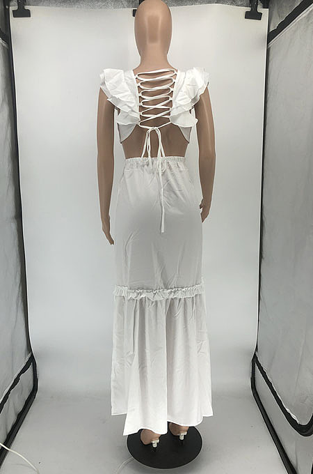 Sexy New Elegant Ruffle V Neck Back Bandage For Party Dress RMH8939