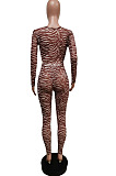 Dew Fashion Design Printed Mest LongSleeve Hollow Out Jumpsuits Two-Piece F88406
