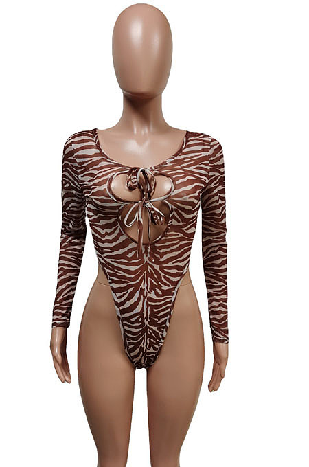 Dew Fashion Design Printed Mest LongSleeve Hollow Out Jumpsuits Two-Piece F88406
