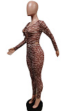 Dew Fashion Design Printed Mest LongSleeve Hollow Out Jumpsuits Two-Piece F88406