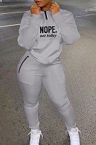 Fashion Sexy Printing Pullover Zipper Casual Pants Sets NYF8097