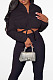 Fashion Simple Pure Color Long Sleeve Drawstring Zipper Coat LY063