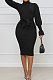 Fashion New Ribber Spliced Velvet With Belt Collect Waist Plain Dress BBN221