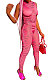 Euramerican Women Stripe Mesh Spaghetti Spliced Sleeveless Bodycon Jumpsuits FFE208
