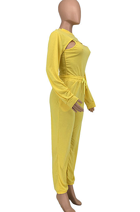 Women Trendy Pure Color Casual Sport Three Pieces GLS10078