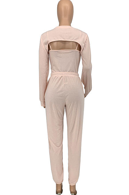 Women Trendy Pure Color Casual Sport Three Pieces GLS10078