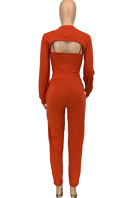 Women Trendy Pure Color Casual Sport Three Pieces GLS10078