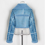 Casual Simplee Trendy Short Long Sleeve Zipper Irregular Keeo Warm Outerwear CJA865980
