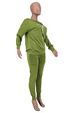 Euramerican Big Yards Printed Botton A Wrod Shoulder Loose Tops Ruffle Pants Plain Suit CYY81005