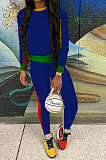 Women Fashion Casual Sport Contrast Color Spliced Pants Sets GLS10038
