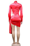 Sexy Euramerican Perspectivity Bodycon Long Sleeve Hip Mini Dress KA7220