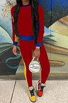 Women Fashion Casual Sport Contrast Color Spliced Pants Sets GLS10038