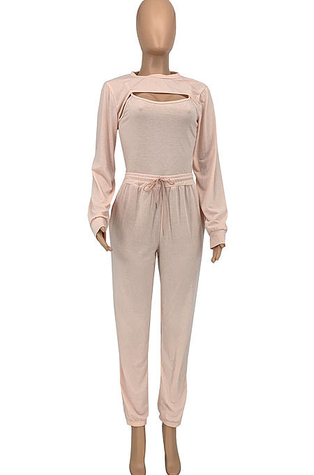 Women Trendy Pure Color Casual Sport Three Pieces GLS10078