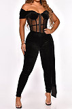 Sexy Euramerican Perspectivity Hollow Out Bodycon Jumpsuits KA7228