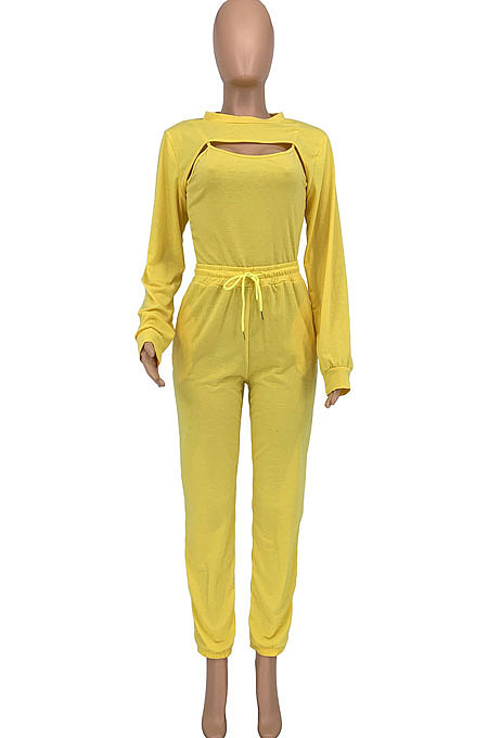 Women Trendy Pure Color Casual Sport Three Pieces GLS10078