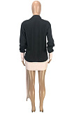 Night Club Stipe fSpliced Long Sleeve Lapel Neck Loose Shirts SM9226