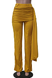 Fashion Casual Pure Color Mid Waist Wide Leg Pants SY8843