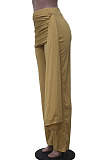 Fashion Casual Pure Color Mid Waist Wide Leg Pants SY8843
