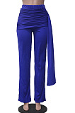 Fashion Casual Pure Color Mid Waist Wide Leg Pants SY8843